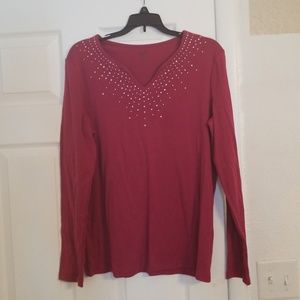 Long sleeve blouse dark mauve brand new